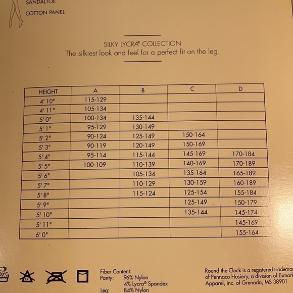 Lot of 5 Pantyhose Round the Clock Hanes Liz Claiborne Plum Blue Pink Size A-B - Picture 12 of 14